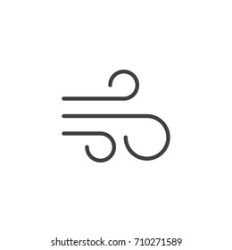 Air nature element line icon, outline vector sign, linear style pictogram isolated on white. Astrology symbol, logo illustration. Editable stroke.