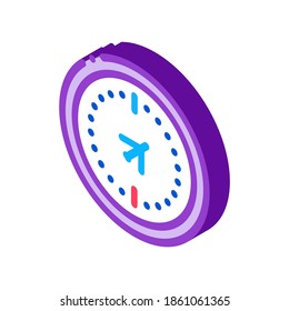 Luftnavigationskompass-Symbol-Vektorgrafik. isometrisches Kompasszeichen für die Flugsicherung. farbige einzelne Symbolillustration