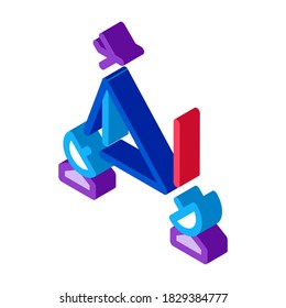 air navigation course icon vector. isometric air navigation course sign. color isolated symbol illustration