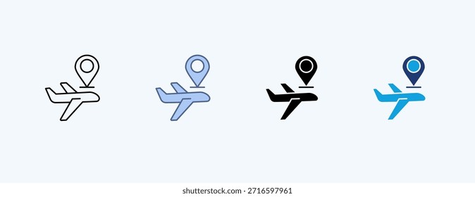 Illustrationsvektor für die Luftnavigation mit mehreren Symbolen