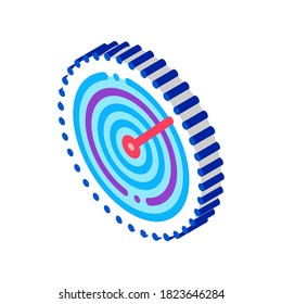 vector de icono de la pantalla del radar de navegación aérea. señal de la pantalla del radar isométrico de navegación aérea. ilustración de símbolo aislado de color