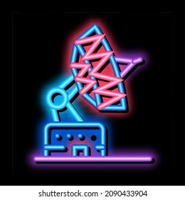 air navigation radar neon light sign vector. Glowing bright icon air navigation radar sign. transparent symbol illustration