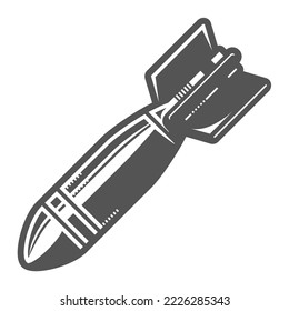 Atombombe, Atomraketenflugzeug, Bombe im Flugzeug, Vektorgrafik