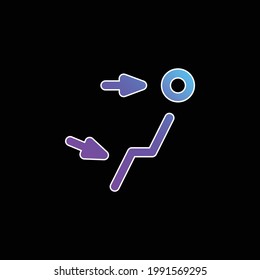 Icono de vector de gradiente azul de salida de aire