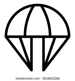 Icono de paracaídas aéreo. Icono de vector de paracaídas de aire de contorno para diseño web aislado en fondo blanco