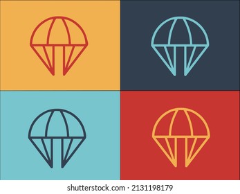 Air Parachute Logo Template, Simple Flat Icon Of sky,parachute,air
