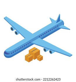 Icono de paquete de aire vector isométrico. Entrega de caja. Paquete rápido