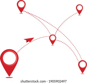 Air path, illustration, vector on a white background.