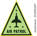 Air patrol badge. Pilot chevron with flying plane