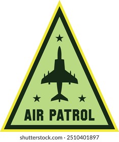 Air patrol badge. Pilot chevron with flying plane