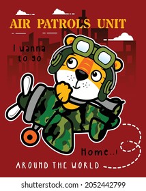 air patrol unit, animal vector cartoon illustration design graphic for print