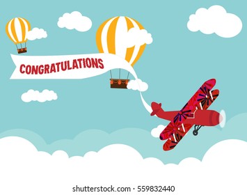 Air Plain Hot Air Balloon Blue Stock Vector (Royalty Free) 559832440 ...