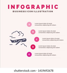 Air, Plane, Airplane, Fly Infographics Presentation Template. 5 Steps Presentation
