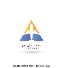 Air Plane, Aviation & Travel Logo. Symbol & Icon Vector Template.