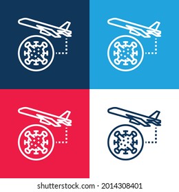 Minimales Symbol für die blaue und rote Luftfläche
