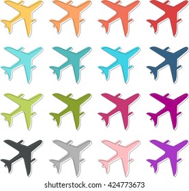 Air plane colored icon