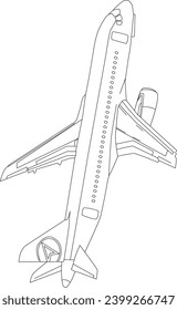Página de coloreado del avión para todas las edades