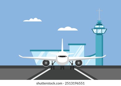 Air plane concept. Colored flat vector illustration isolated.
