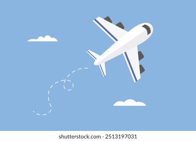 Air plane concept. Colored flat vector illustration isolated.