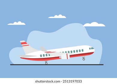 Concepto de avión. Ilustración vectorial plana de color aislada.
