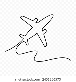 air plane continuous drawing vector