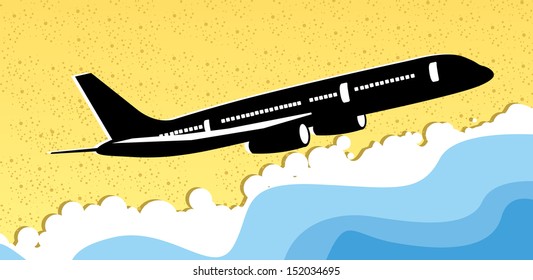 air plane design over beach background  vector illustration