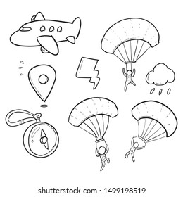 air plane doodle white background