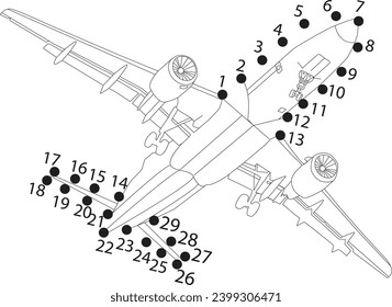 Air Plane dot to dot coloring page
