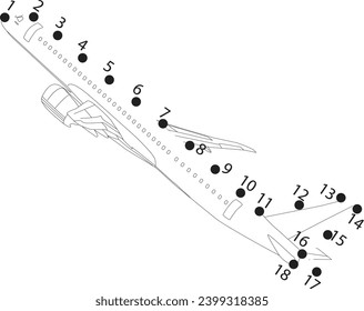 Air Plane dot to dot coloring page