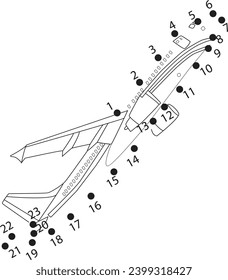 Air Plane dot to dot coloring page