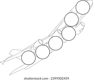 Air plane dot marker coloring page