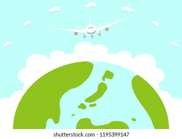 air plane and the earth