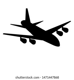 Air plane flight, airplane icon symbol vector. on white background For App, UI, Websites. Black Icon Vector