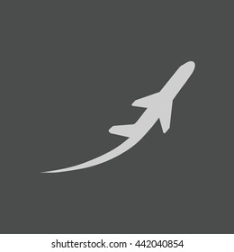 Air plane flight tickets air fly travel take-off silhouette element. Plane symbol. Travel icon. Flat design. EPS 10.