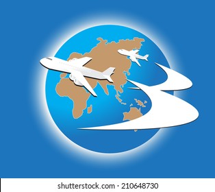 air plane flying in vector format
