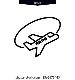 Air plane icon. Aircraft symbol isolated on white background. Vector illustration logo template. eps10