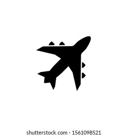 Air plane icon in lblack flat design, icon vector design illustration eps 10