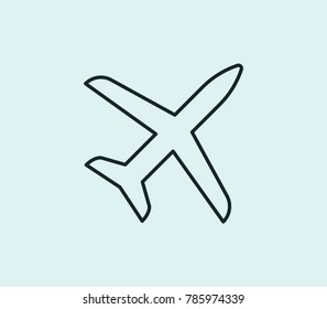Air plane icon line isolated on clean background. Jet concept drawing icon line in modern style. Vector illustration for your web site mobile logo app UI design.