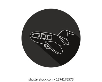 air plane icon with long shadow, air plane icon with modern line art style, hand drawn airplane vector illustration, airplanes icon
