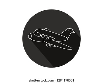 air plane icon with long shadow, air plane icon with modern line art style, hand drawn airplane vector illustration, airplanes icon
