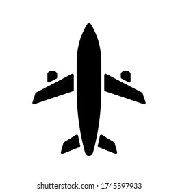 Air plane icon on isolated white background with glyph icon style, Plane vector illustration.