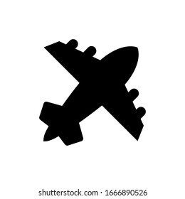 Vektorillustration-Glyphockey-Stil für Flugzeuge
