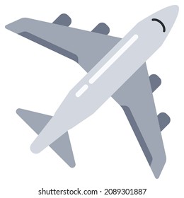 Air plane isolated vector illustration. Simple, modern, flat airbus icon.