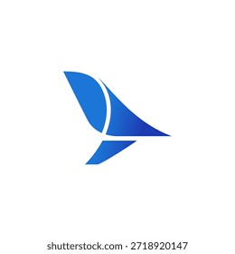Flugzeug Logo Symbol abstrakter Pfeil mit der Form eines Jet Flugzeug Schwanz Symbol
