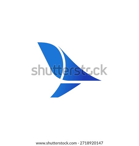 air plane logo icon abstract arrow with the shape of a Jet Airplane Tail icon