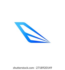 air plane logo icon with the speed shape of a Jet Airplane Tail in a creative way.
