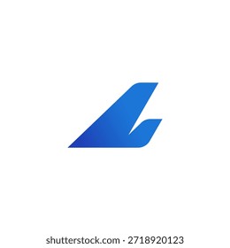 air plane logo icon Unique with the shape of tail a Jet Airplane icon