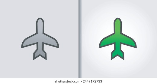 air plane logo set	vector