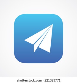 Air Plane Paper Send sign pictogram. Vector symbol icon. Simple flat metro design style. ESP10