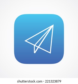 Air Plane Paper Send sign pictogram. Vector symbol icon. Simple flat metro design style. ESP10